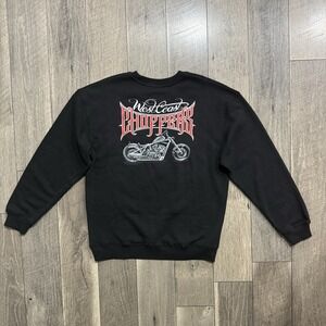 NWOT West Coast Choppers Black Sweatshirt Graphic Motorcycle Crewneck Mens Large